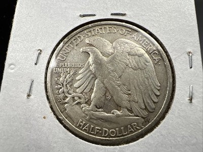 1942 50c Walking Liberty Silver Half Dollar Coin OBV Lamination VF Circ