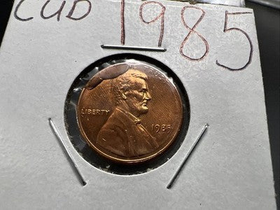 1985 P 1c Lincoln Memorial 1c Penny Coin Major Die Cud Error CH/Gem BU UNC sku#2