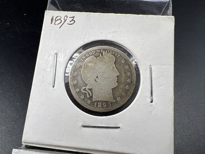 1893 P 25c Barber Silver Quarter Coin AG Circulated SKU#A