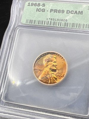 1968 S 1c Lincoln Memorial Cent Penny PR69 DCAM ICG