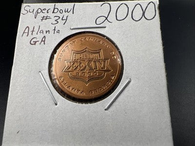 2000 NFL Super Bowl XXXXIV Atlanta Georgia Marta Transit Token CH Uncirculated