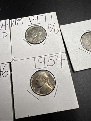 Jefferson Nickel Collector's Lot 1971 D/D RPM 5c UNC 1964 1946 circ stamped ++