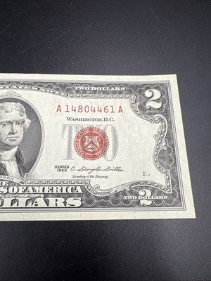 1963 $2 USN United States Note Red Seal #461 UNC