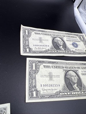 Lot of 7 CH VF 1957 $1 One Dollar US Silver Certificates Blue Seal Notes #251