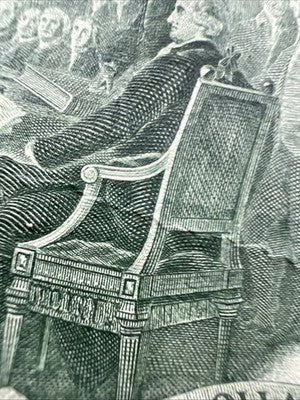 Obstructed Printing Error 1976 $2 Bicentennial Postal Bill Printed Thru String