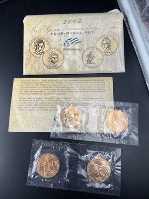 2007 First Spouse Bronze Medal Series Four-Medal Set FIRST ISSUE OGP #a