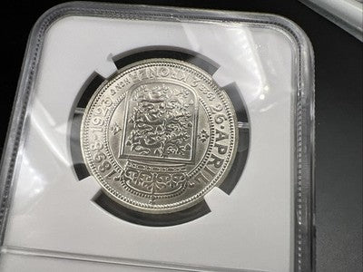 1923 Denmark 2 Kroner Silver Coin NGC UNC Details Cleaned