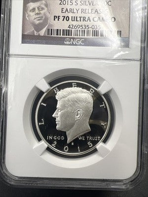 2015 S 50c Kennedy Silver Half Dollar Coin NGC PF70 UCAM #035 Early Releases