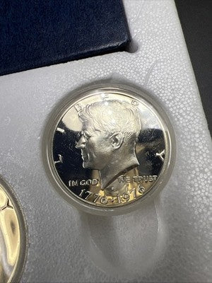 1776 - 1976 S US Mint Proof Silver Bicentennial 3 Coin Set 40% Silver w/ Box S#4