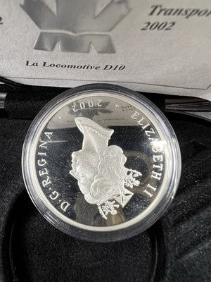 2002 Canada Locomotive 20 Dollars 31G Sterling Silver Proof Coin w/ Box COA