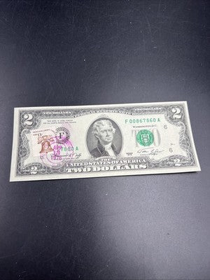 Atlanta Postal 1976 $2 Bicentennial Two Dollar Bill FRN Note CH UNC #860