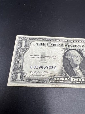 1935 D $1 Wide Margin US Silver Certificate Fine Circ #38