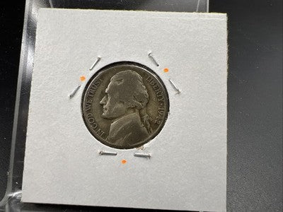 Major Lamination Reverse 1942 5c Jefferson Silver War Nickel Coin Very Circ
