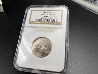 2001 D 25c North Carolina State Statehood Quarter Coin NGC MS67 SMS #064