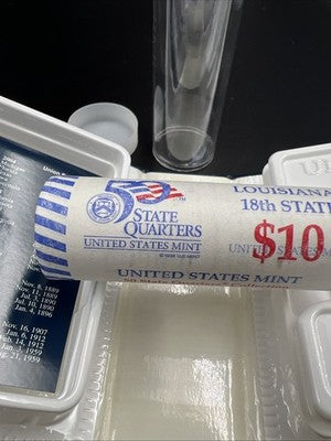 US Mint Certified 2002 P Louisiana State Statehood Quarter Roll BU UNC