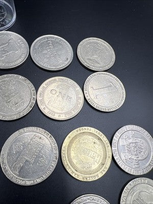 Lot of 20 $1 Casino Dollar Gaming Tokens Metal Circulated Conditions SKU#7520