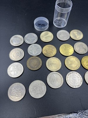 Lot of 20 $1 Casino Dollar Gaming Tokens Metal Circulated Conditions SKU#7542