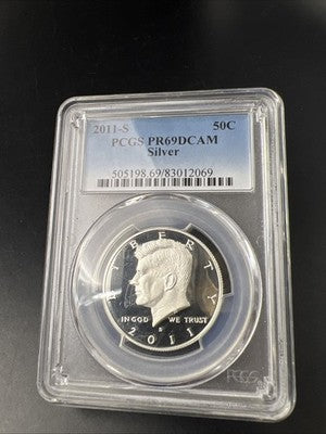 2011 S Kennedy 90% Silver Proof Half Dollar Coin PCGS PR69 DCAM #069