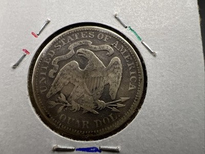 1877 P 25c Liberty Seated Quarter Coin VF Very Fine Circulated