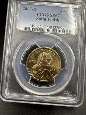 2007 D $1 Sacagawea Native Dollar Coin SP67 PCGS Satin Finish