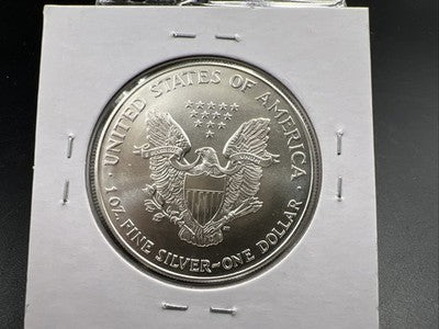 2001 1 Oz ASE American Silver Eagle Coin Gem BU UNC Struck Thru Error Obverse