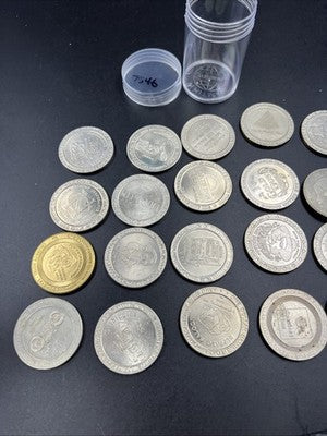 Lot of 20 $1 Casino Dollar Gaming Tokens Metal Circulated Conditions SKU#7546
