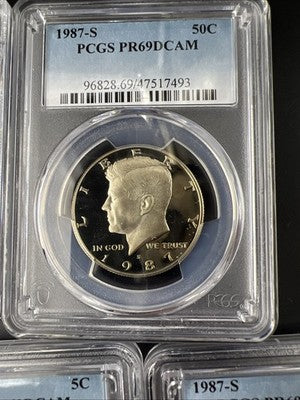 1987 S Complete 5 Coin Clad Proof Set PCGS Graded PF69 UCAM