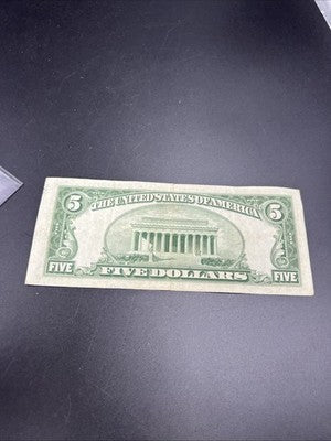 1953 $5 Five Dollar US Silver Certificate Fine Circ #039