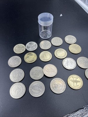 Lot of 20 $1 Casino Dollar Gaming Tokens Metal Circulated Conditions SKU#7522