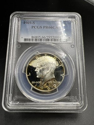 1966 50c Kennedy 40% Silver Half Dollar Coin PR66 Cameo PCGS #991