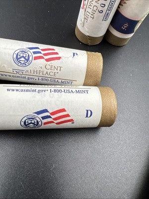 Lot of 5 Off Quality US Mint Rolls 2009 1c Lincoln Cent Penny Tarnish Toned Ends