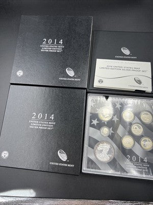 2014 Limited Edition US Silver Proof Set Complete w/ Box COA sk#a