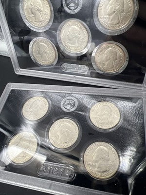 Lot of 2 Panels 2017 S Enhanced UNC ATB American The Beautiful Quarters 10 Coins