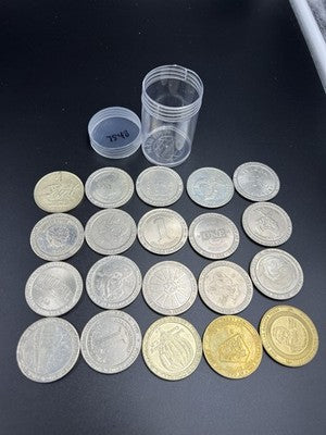 Lot of 20 $1 Casino Dollar Gaming Tokens Metal Circulated Conditions SKU#7548