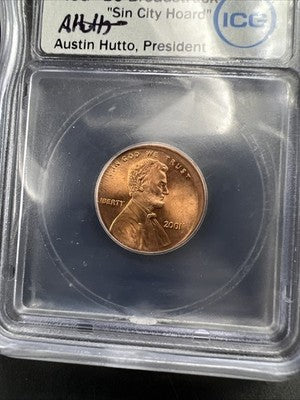 2001 Broadstruck Error Lincoln 1c BU ICG Certified Sin City Hoard