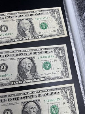 Lot of 10 1995 * $1 Star FRN Federal Reserve Notes VG + Circ #284