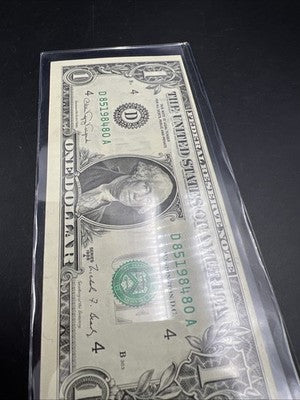 Lot Of 2 1988 A $1 FRN Same Block Federal Reserve Notes CH UNC #480