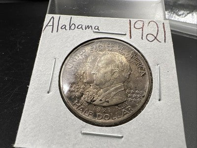 1921 50c Alabama Classic Commemorative Silver Half Dollar Coin AU About UNC