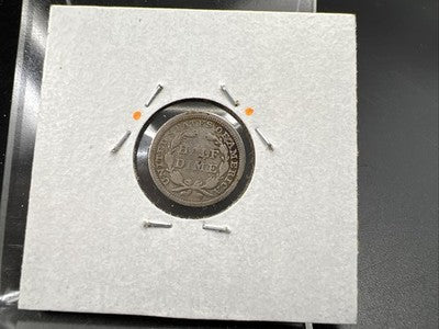 1858 5c Seated Liberty Silver Half Dime Fine Details