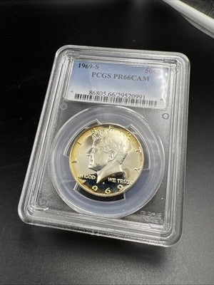 1966 50c Kennedy 40% Silver Half Dollar Coin PR66 Cameo PCGS #991