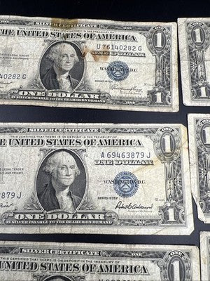 Lot of 10 1935 $1 One Dollar Blue Seal Silver Certificates Cull Very Circ #23