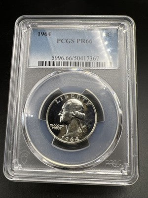 1964 25c Washington Silver Quarter Coin PR66 #67 PCGS