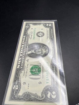 Lot of 4 2017 A $2 FRN Federal Reserve Notes UNC Uncirculated #448