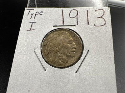 1913 P Type 1 5c Buffalo Five Cents Nickel Coin XF Extra Fine Toned