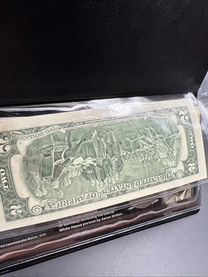 JFK Collection 2017 $2 Colorized Two Dolalr Bill FRN & Kennedy Half Dollar