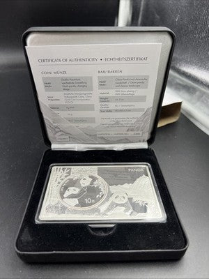 2023 30 g Silver Panda Coin in 3 Oz .999 Silver Display Metal Card Proof