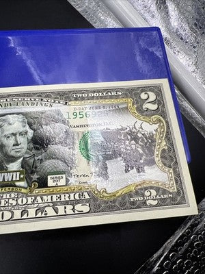WW2 DDay Colorized 2017 A 2 Two Dollar Federal Reserve Note Unc #87