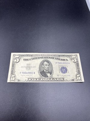 1953 B $5 Five Dollar Silver Certificate XF EF Extra Fine Circ #902