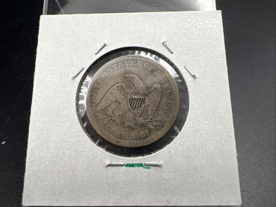 1857 25c Seated Liberty Silver Quarter Coin CH AG About Good Neat Toning