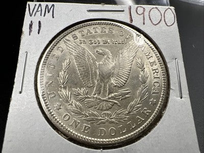 1900 P $1 Morgan Silver Dollar Coin VAM 11 Double Die Reverse DDR AU Details